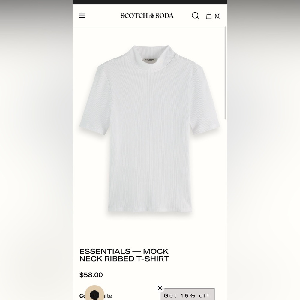 Scotch & Soda Sky Blue Ribbed Tee - Picture 4 of 4